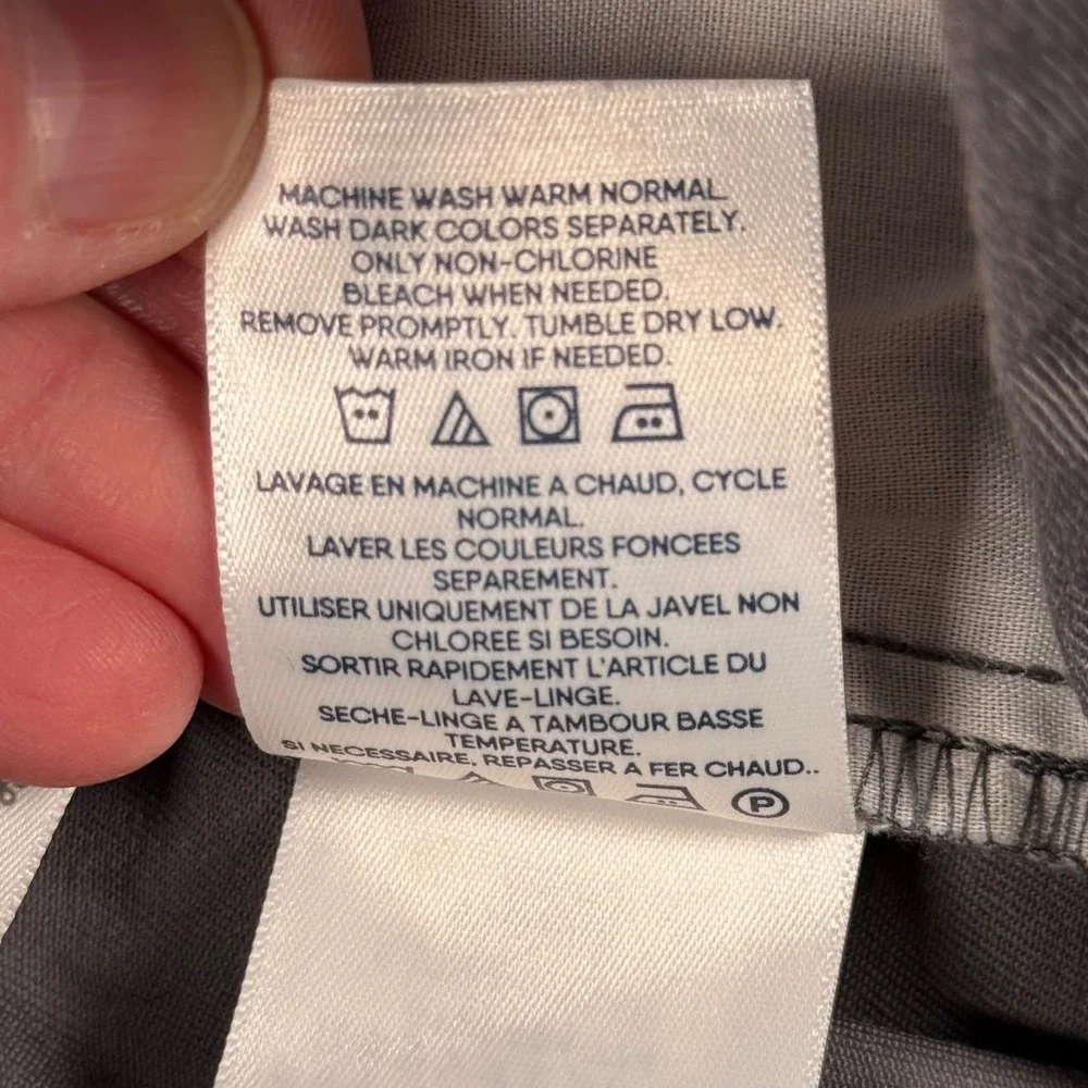 Lands End Size 22W High Rise Gray Flat Front Chino Pants Comfort‎ Waist Neutral